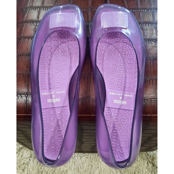 Rare MARC JACOBS + MELISSA Collab LILAC Ruby Ballerina Flats Designer Sz 8 XLNT - Picture 10 of 12